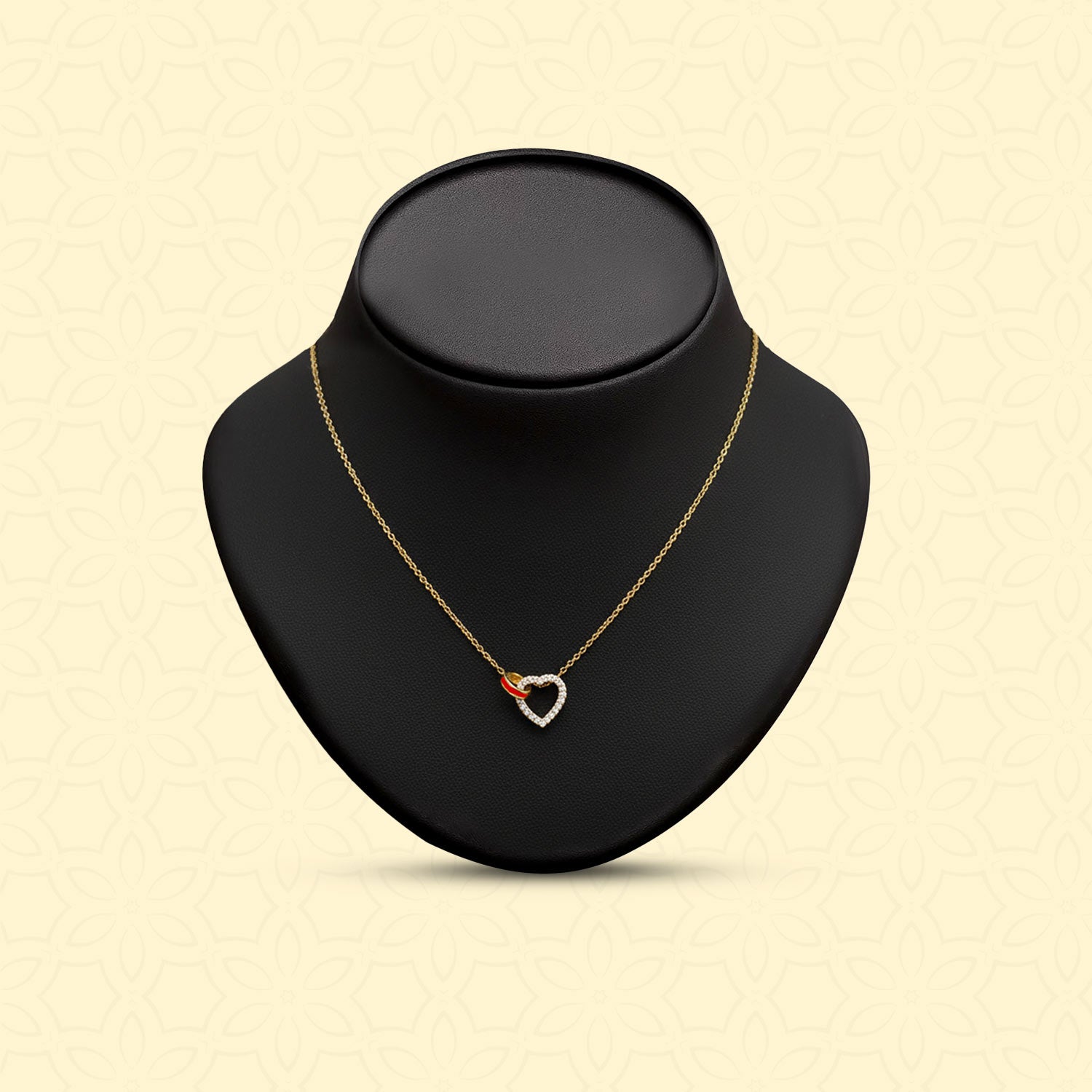 White Stone Heart Necklace