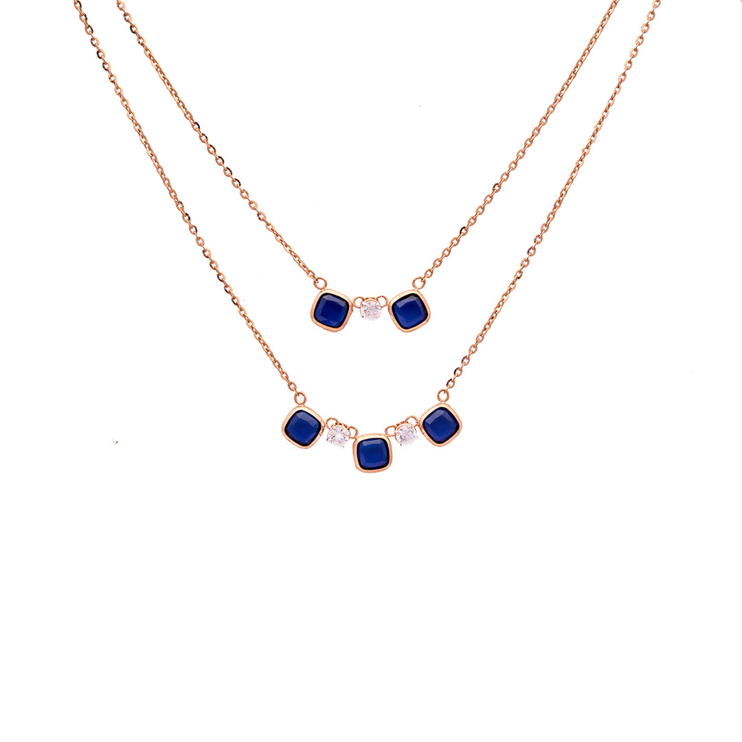 Blue Stone Layered Necklace1