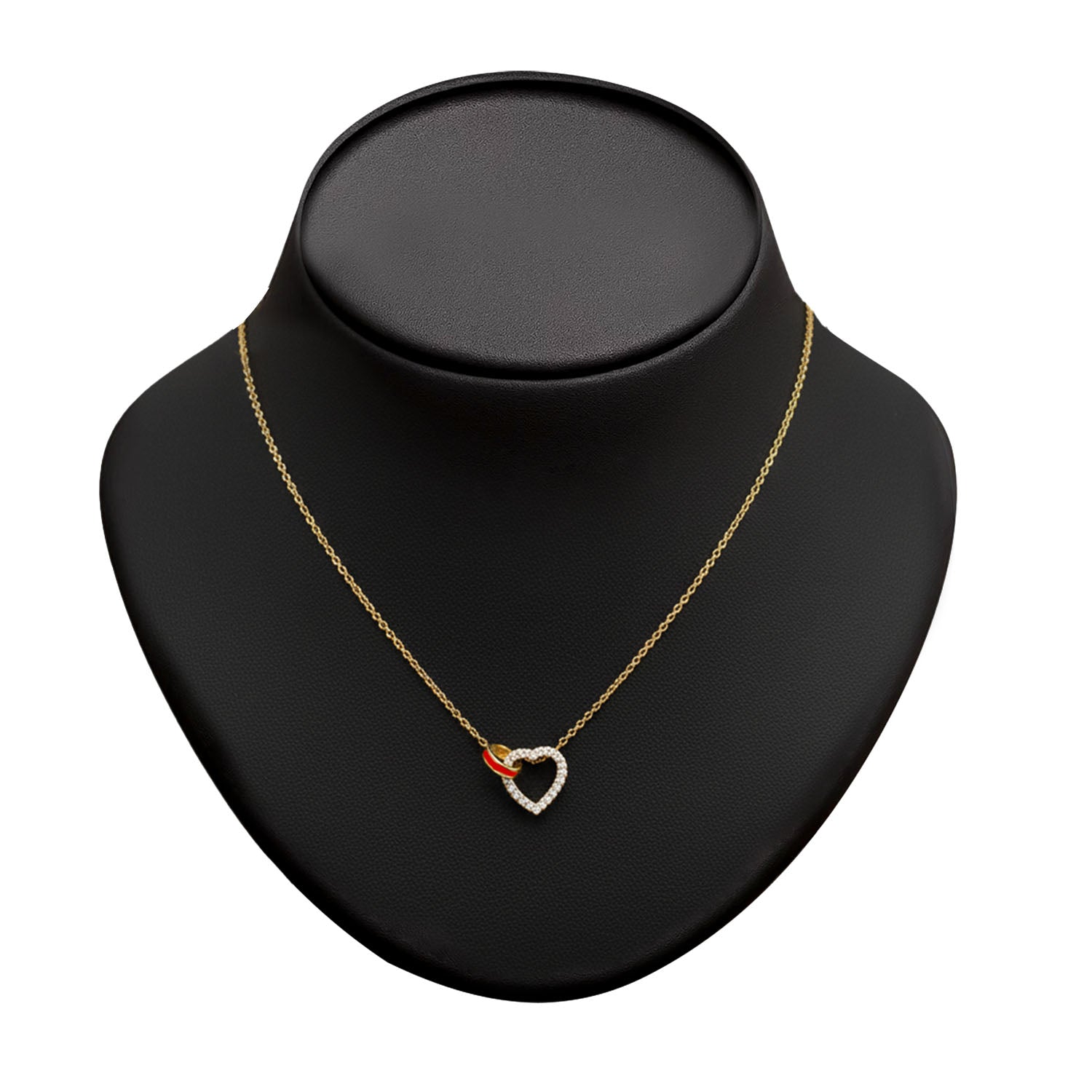 White Stone Heart Necklace