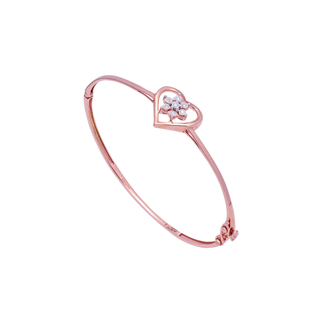 Rose Gold Diamond Bangle Bracelet