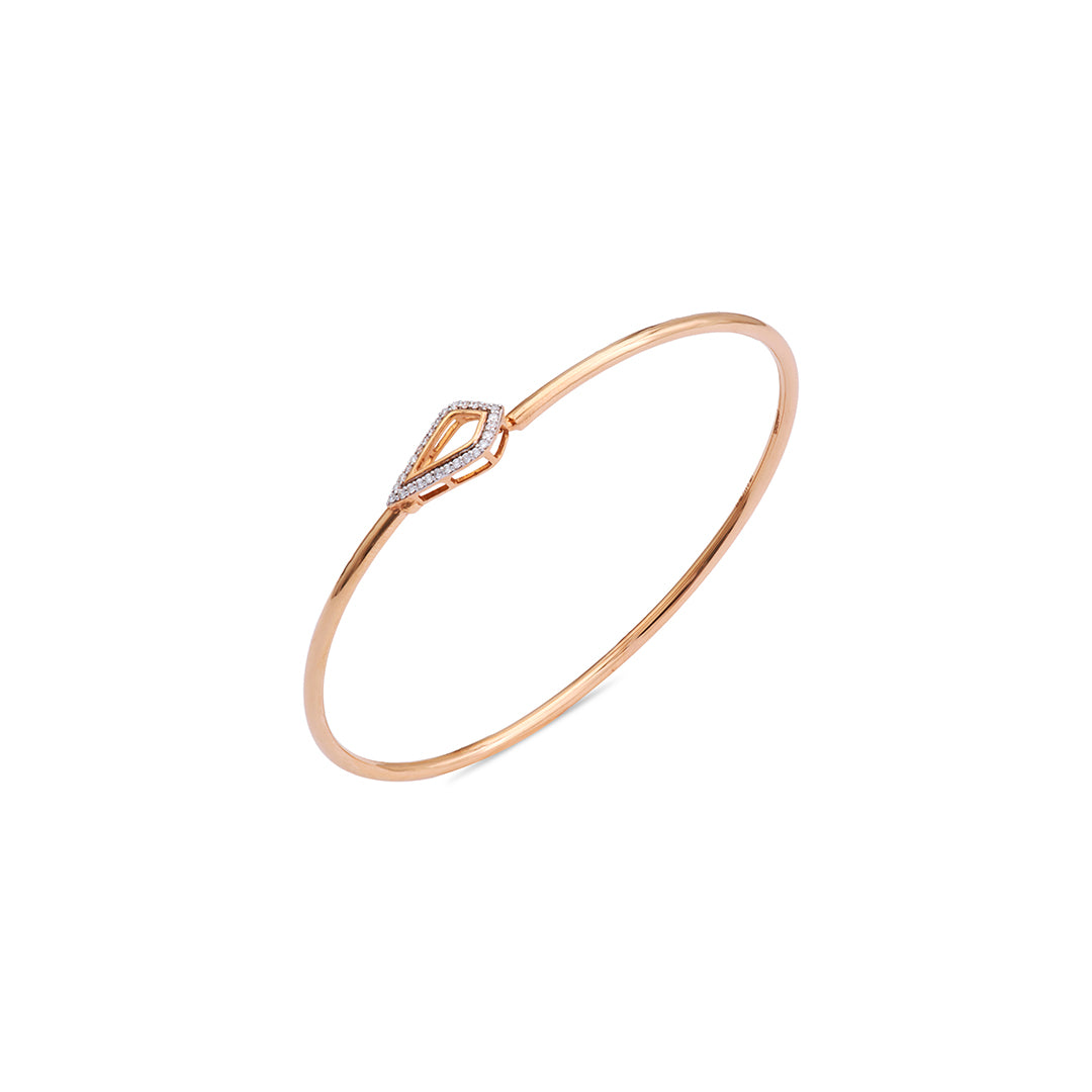 Diamond Rose Gold Bangle Bracelet
