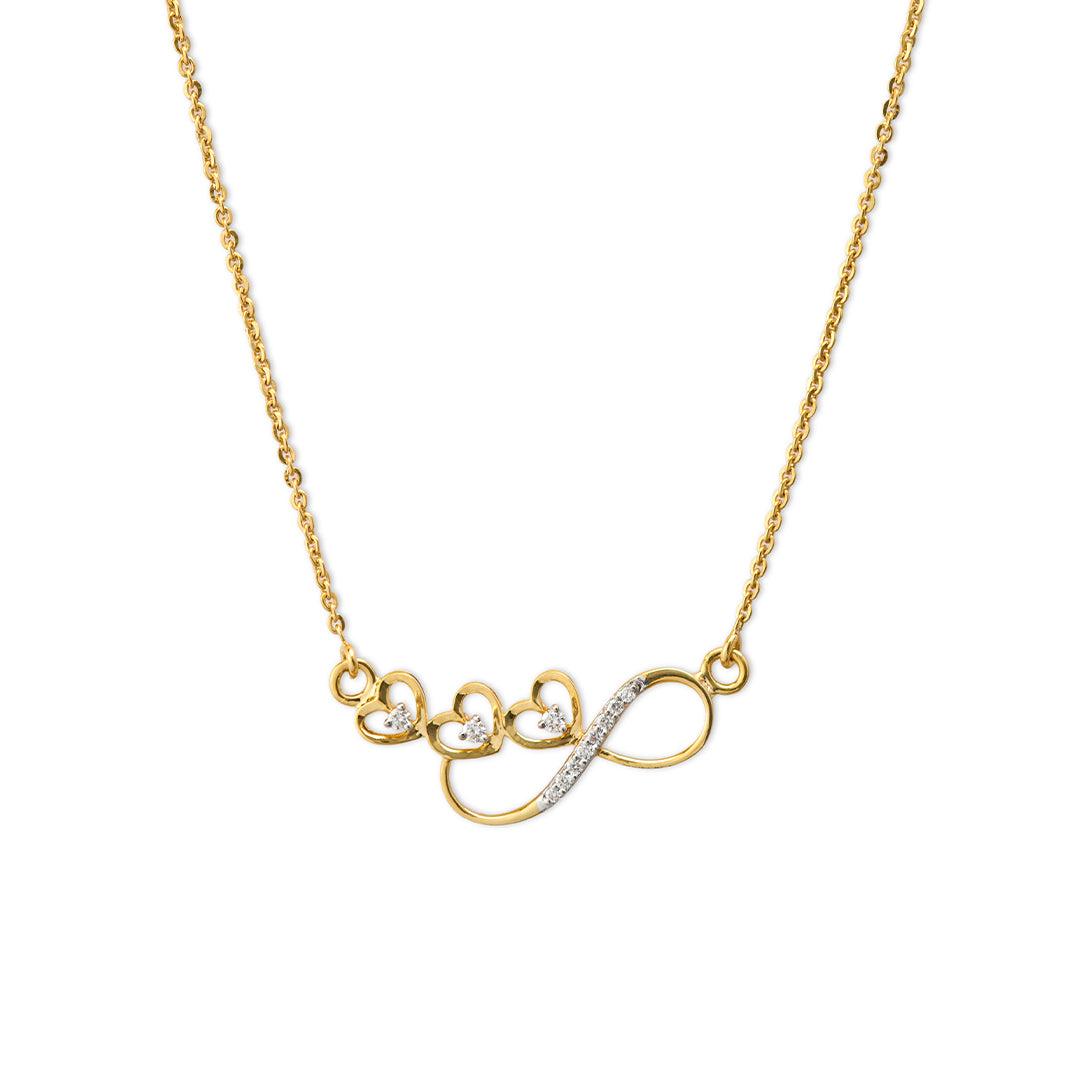 Heart-Shaped Infinity Diamond Necklace