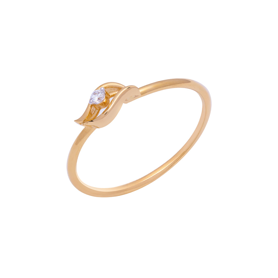 Simple Stone Yellow Gold Ring for Women