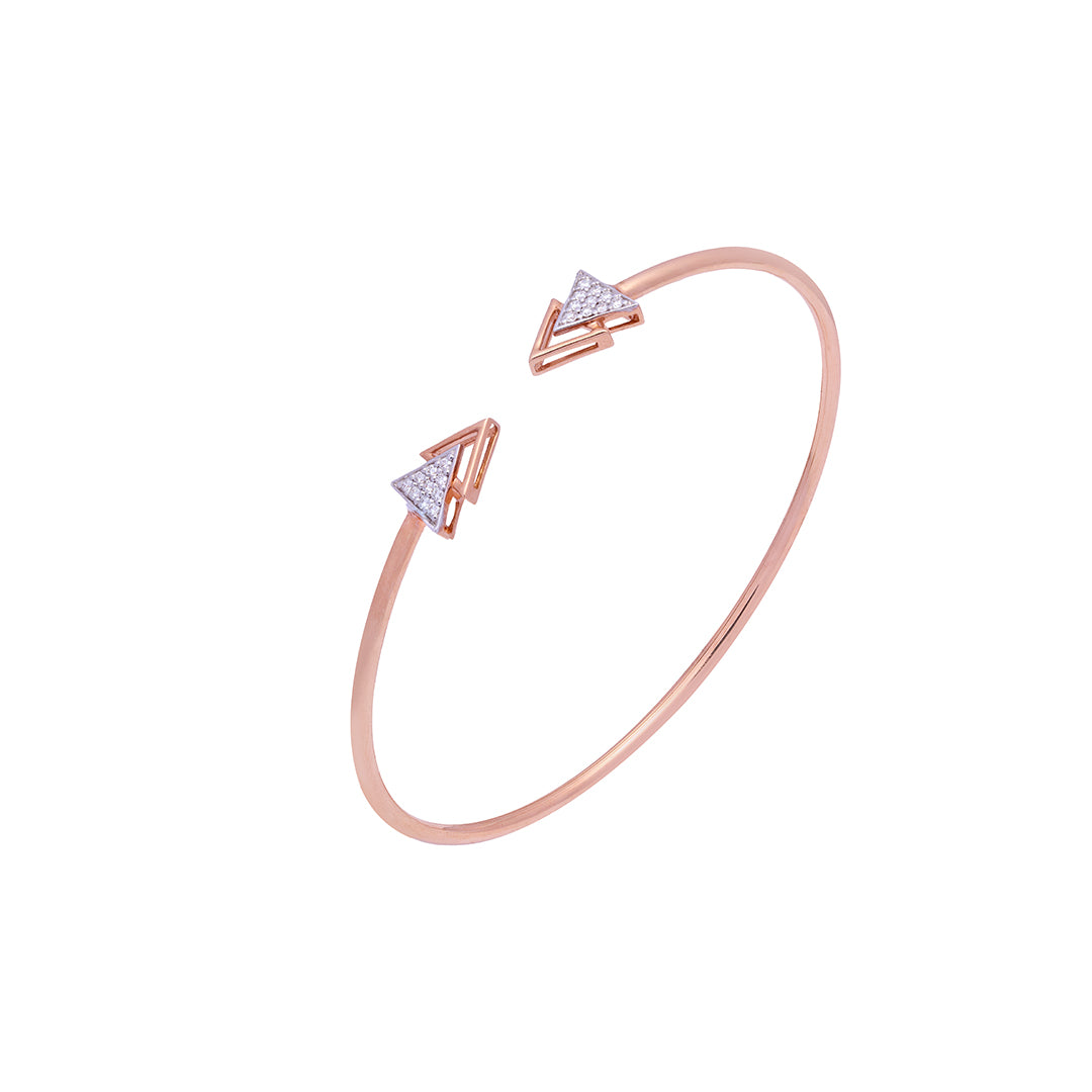 Diamond Rose Gold Bangle Bracelet