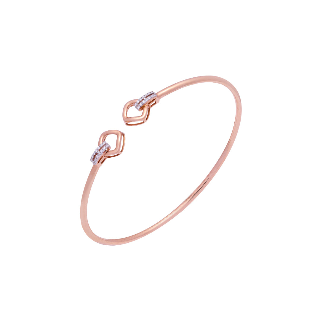 Rose Gold Diamond Bangle Bracelet