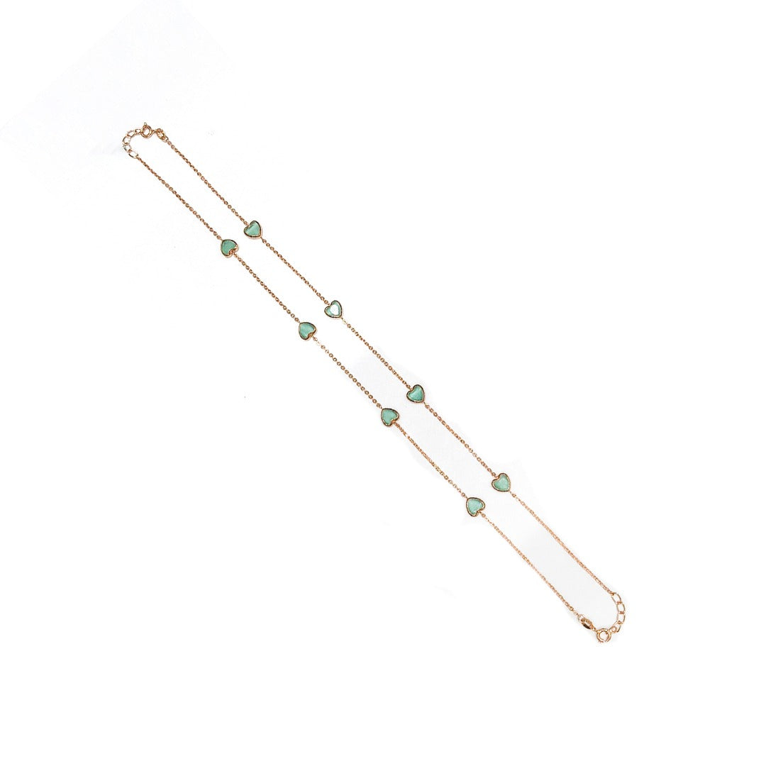 Green Heart Charm Anklet