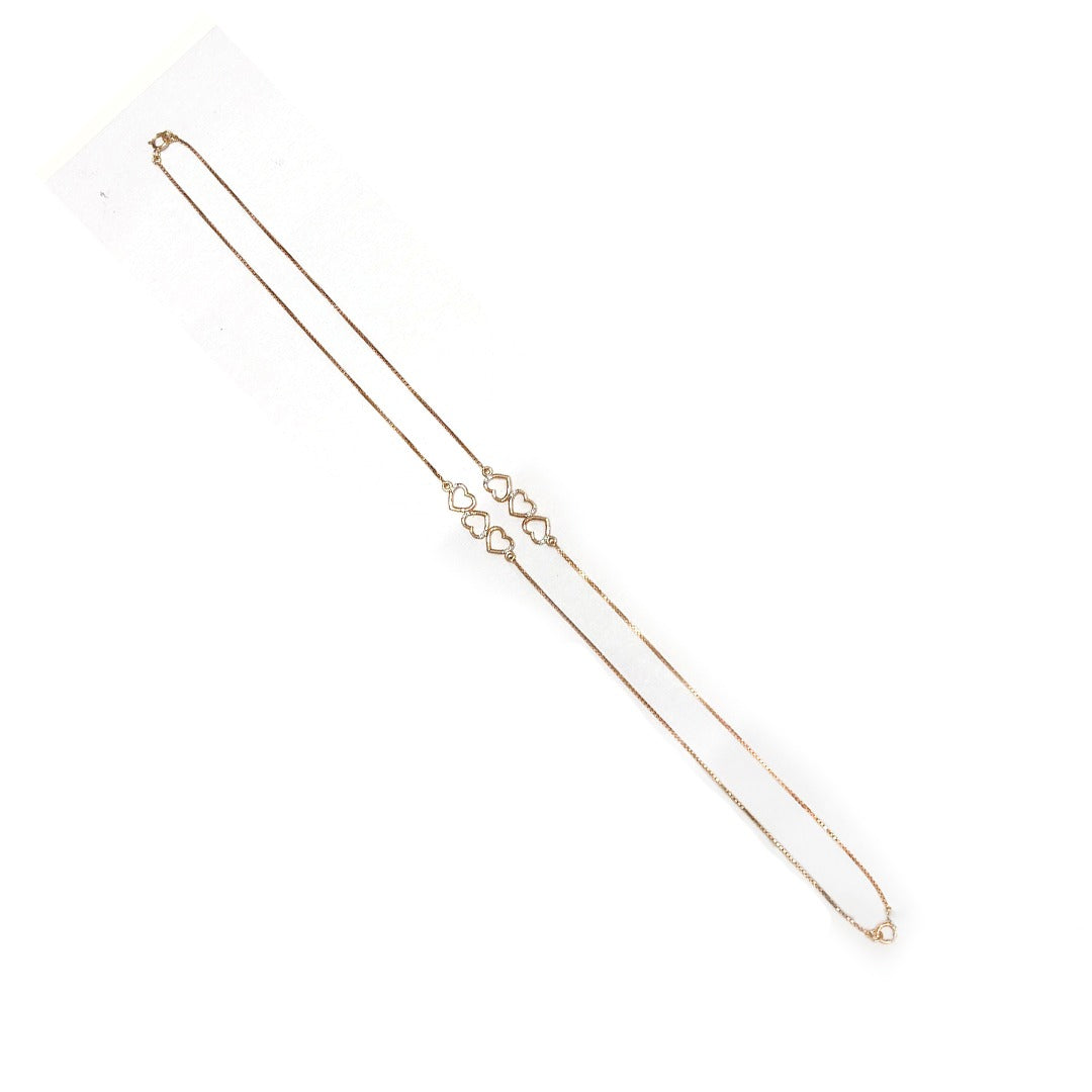 Hearts Entwined Diamond Anklet