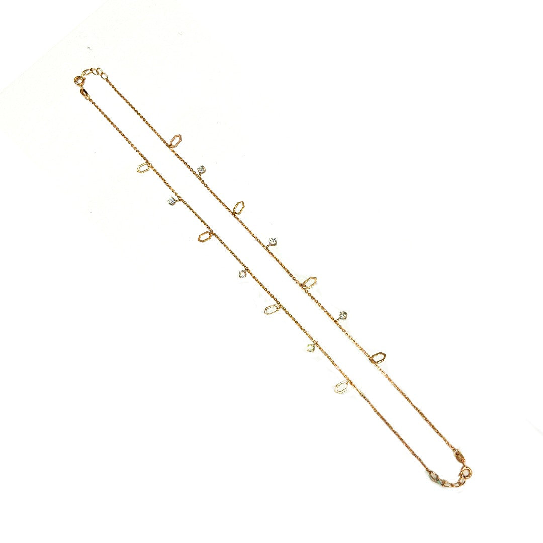 Moonlet Trails Anklet with CZ Stones