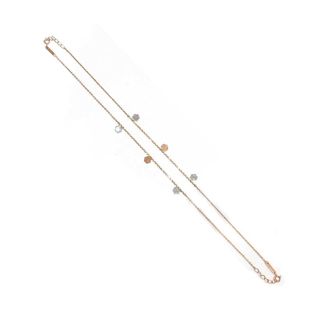 Tiny Floral Charms Anklet